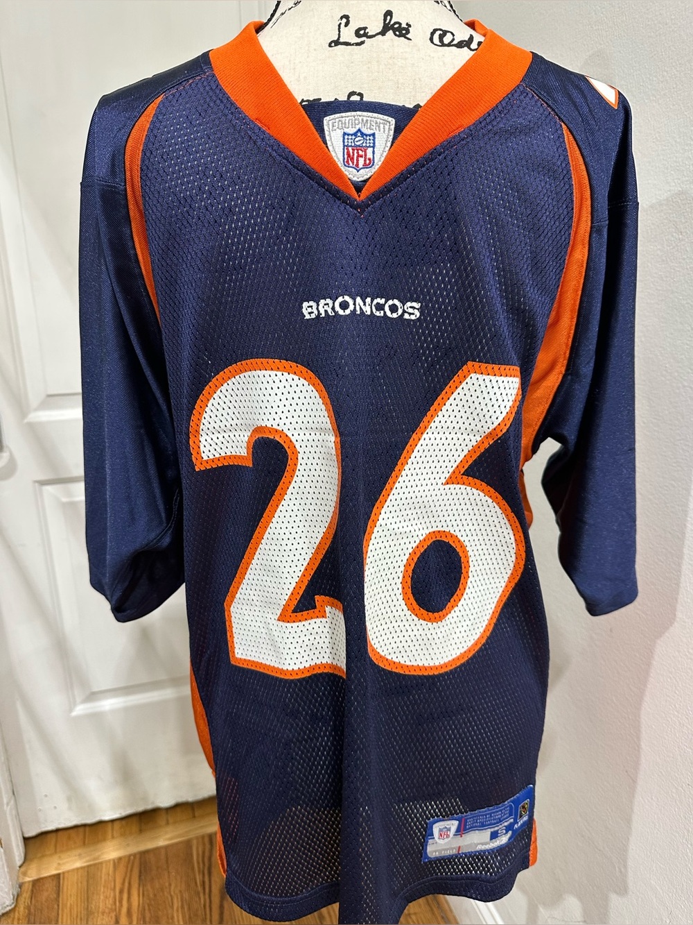 NFL Broncos Navy and Orange #26 Jersey